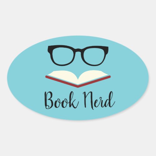 Book Nerd Oval Sticker