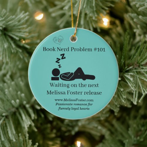 Book Nerd problem 101 ceramic ornament