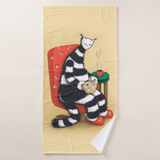 Book nerd reading cat lover bath towel