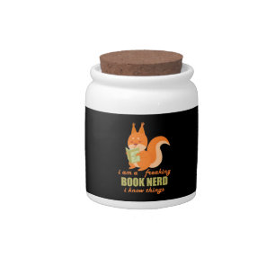 Book Nerd Squirrel Candy Jar