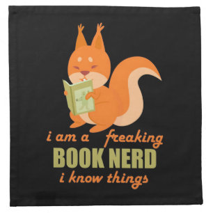Book Nerd Squirrel Cloth Napkin
