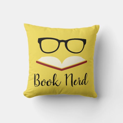 Book Nerd Throw Pillow