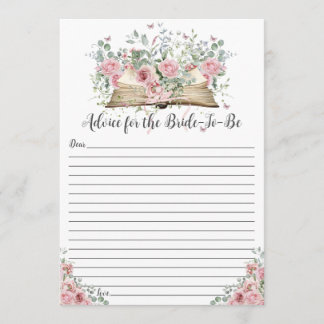 Book New Chapter Advice for the Bride to Be Note Card