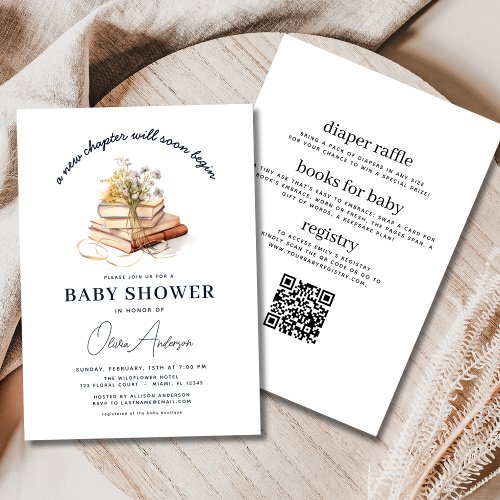 A New Chapter baby shower invitation
