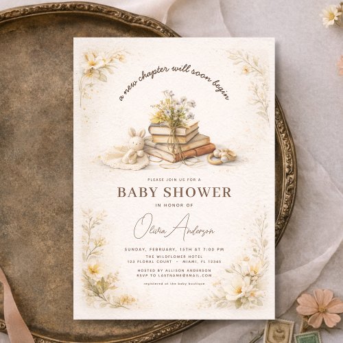 A New Chapter baby shower invitation