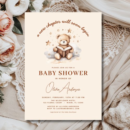 A New Chapter baby shower invitation