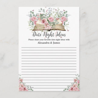 Book New Chapter Date Night Ideas Bridal Game Note Card