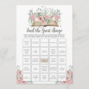 Book New Chapter Find the Guest Bingo Game Note Card