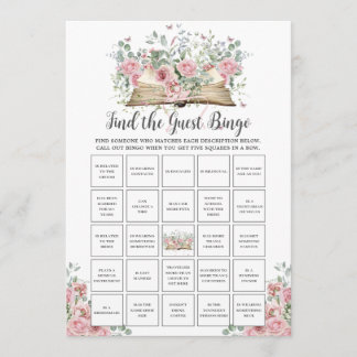 Book New Chapter Find the Guest Bingo Game Note Card