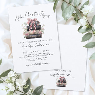 Book New Chapter Floral Bridal Shower Invitation