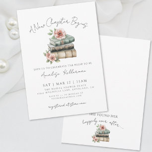 Book New Chapter Floral Bridal Shower Invitation