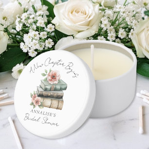 Book New Chapter Floral Bridal Shower Mini Candle Favors