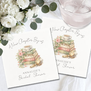 Book New Chapter Floral Bridal Shower Napkins