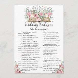 Book New Chapter Wedding Traditions Bridal Game Note Card