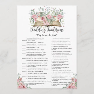 Book New Chapter Wedding Traditions Bridal Game Note Card