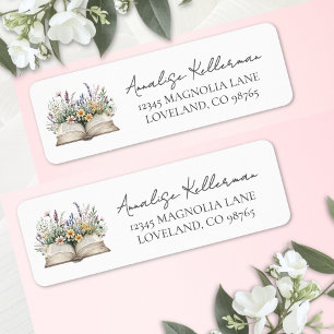 Book New Chapter Wildflower Bridal Shower Label