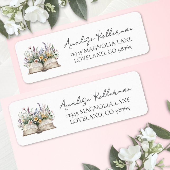 Book New Chapter Wildflower Bridal Shower Label (Book New Chapter Wildflower Bridal Shower label)