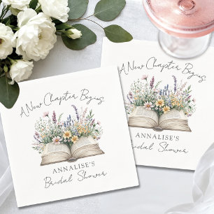 Book New Chapter Wildflower Bridal Shower Napkins