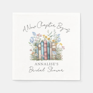 Book New Chapter Wildflower Bridal Shower Napkins