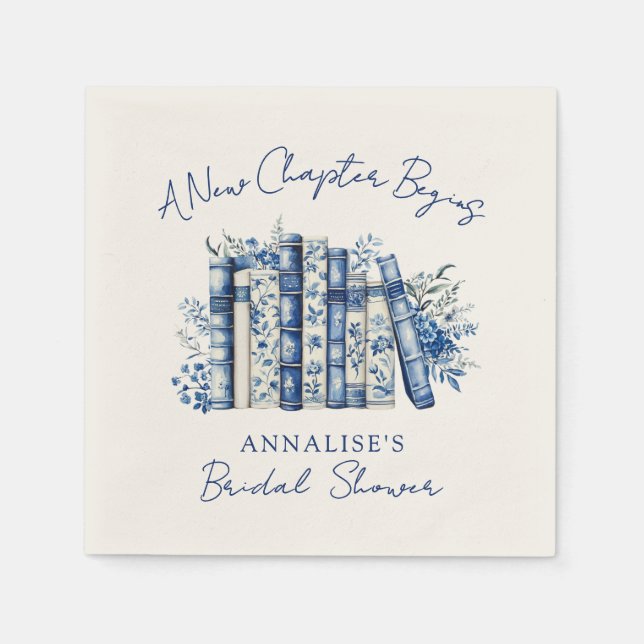 Book New Chapter Wildflower Bridal Shower Napkins (Front)