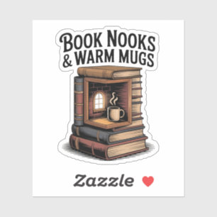 Book Nook and Warm Mug Cozy Reading Sticker
