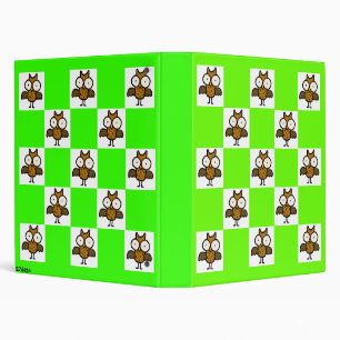 Book Nook Owls: Checkerboard Owls Avery Binder