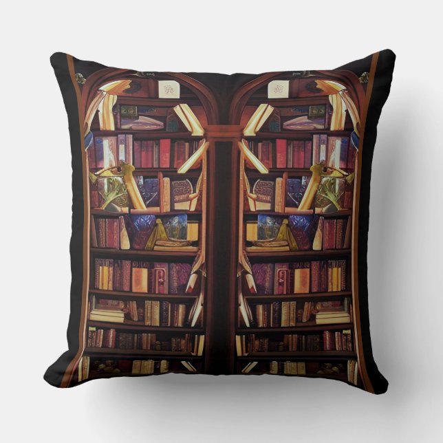 Book Nook Shelves  Throw Pillow (Front)