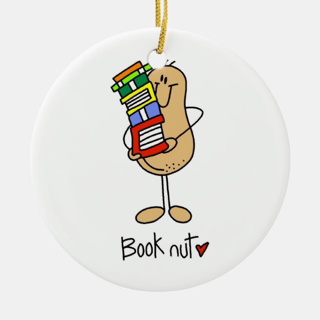 Book Nut T-shirts and Gifts Ceramic Ornament (Front)