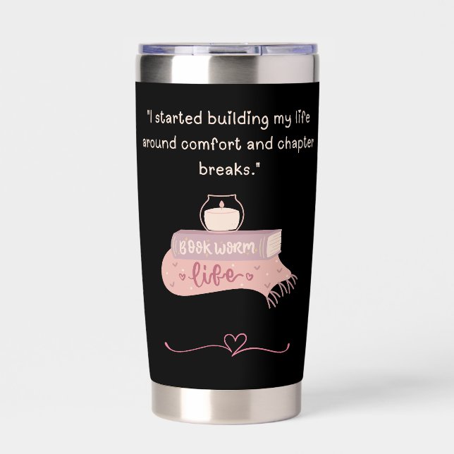 Book Obsessed Reading Water Bottle Insulated Tumbler (Front)