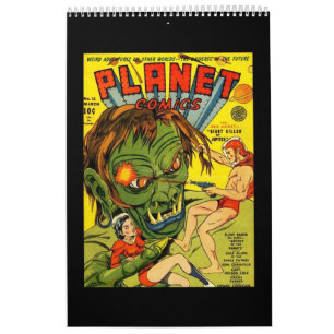 Book Of 14 Vintage Comic Book Cover Posters Calendar