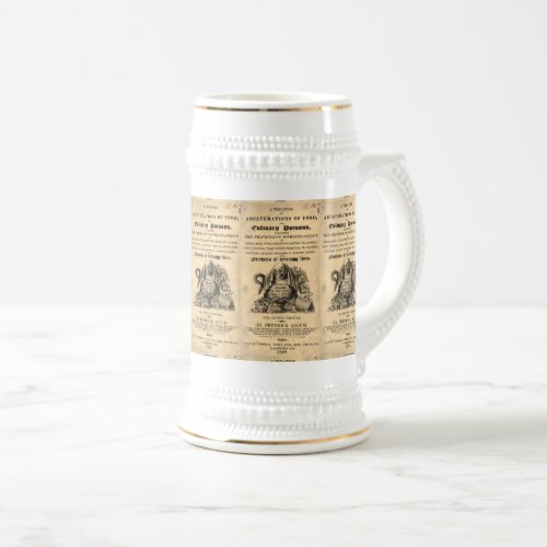 Book of culinary poisons 1820 antique skull beer stein