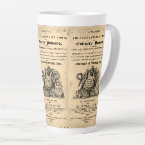 Book of culinary poisons from 1820 antique skull latte mug