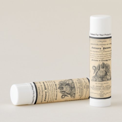 Book of culinary poisons from 1820 antique skull lip balm