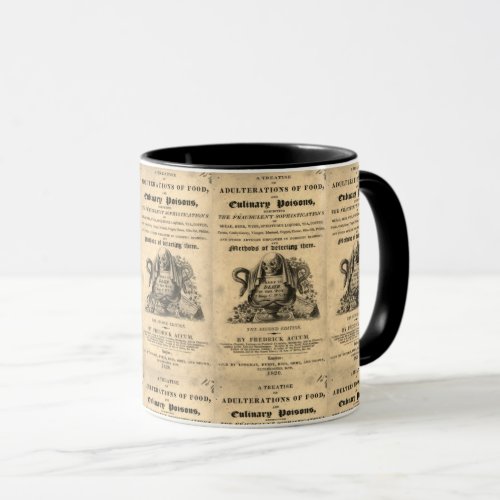 Book of culinary poisons from 1820 antique skull mug