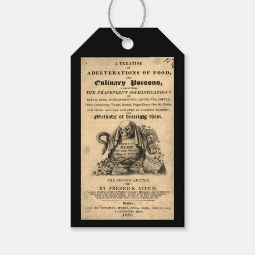 Book of culinary poisons from 1820 antique skull r gift tags