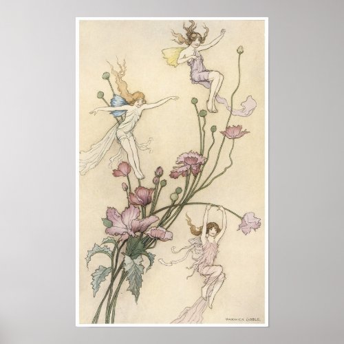 Book of Fairy Poetry Three Spirits Poster