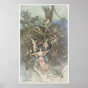 Book of Fairy Poetry, Victorian Era Fairy Painting Poster