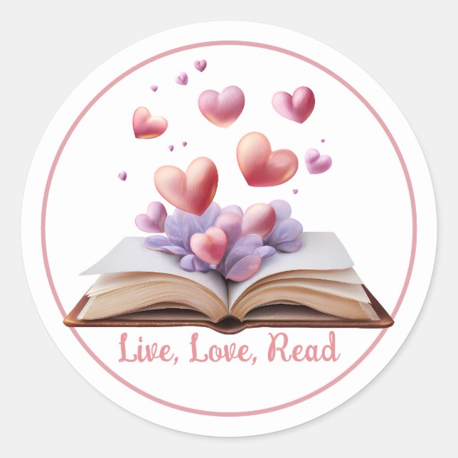 Book Of Hearts   Classic Round Sticker (Front)
