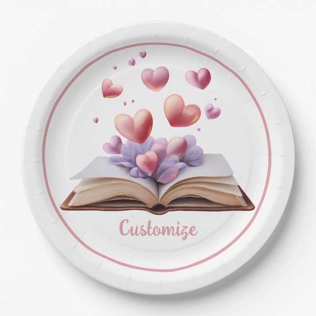 Book Of Hearts   Paper Plates (Front)