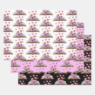 Book Of Hearts Wrapping Paper Sheets