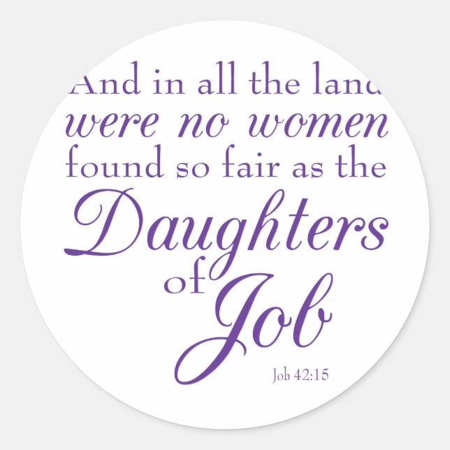 Book of Job Bible Verse Sticker (Front)