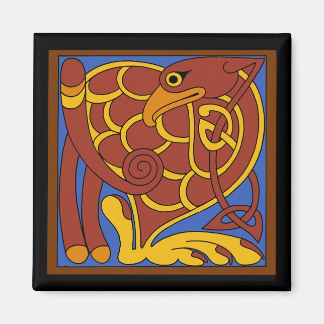 Book Of Kells Celtic Knot Medieval Bird Magnet (Front)