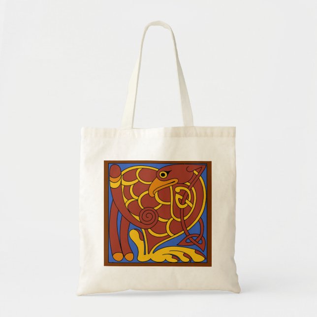 Book Of Kells Celtic Knot Medieval Bird Tote Bag (Front)