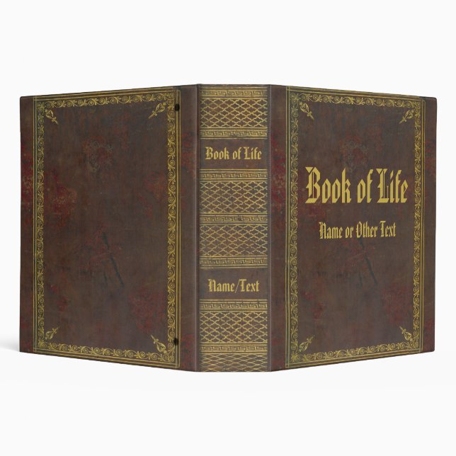 Book of Life gold and faux leather 3 ring binder (Background)