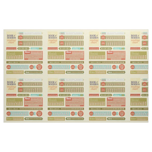 Book of Mormon reading chart fabric. Fabric (Yard)