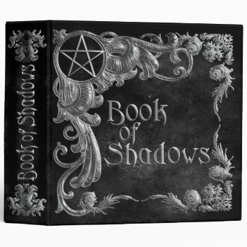 Book Of Shadows Black With Silver Highlights 3 Ring Binder by LilithDeAnu at Zazzle