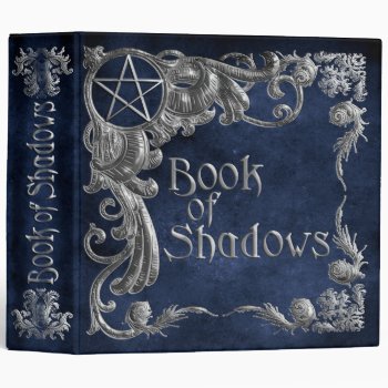Book Of Shadows Blue With Silver Highlights Binder by LilithDeAnu at Zazzle