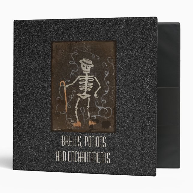 Book of Shadows BOS Spooky Antique Skeleton Binder (Front/Inside)