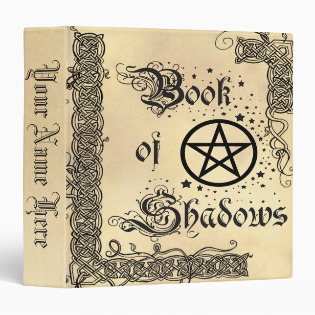 Book Of Shadows Celtic Pentacle 3 Ring Binders (Front/Spine)