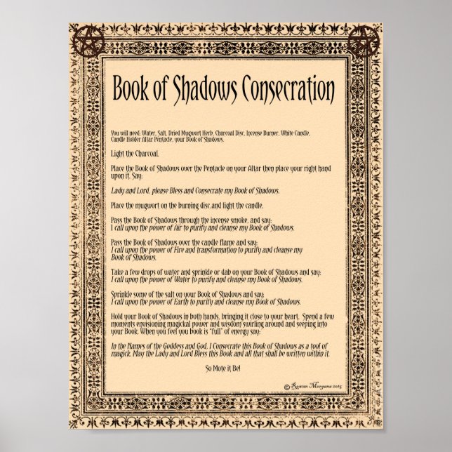 BOOK of SHADOWS CONSECRATION Poster (Front)